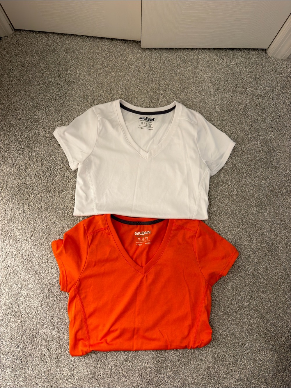 Bundle 2 new sport shirts - orange and white